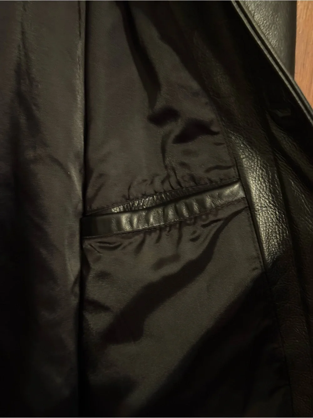 Banana Republic Black Leather Trench Coat Men’s size XL. Excellent.